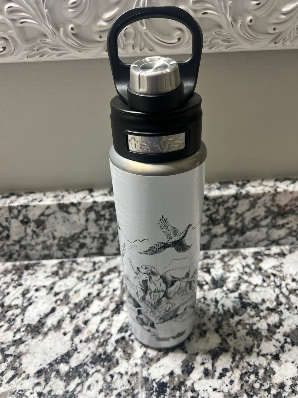 tervis White and Black Wildlife Stainless Steel Water Bottle